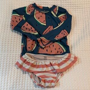 Tea Collection 18-24 mos Watermelon Print Kids Swim Set